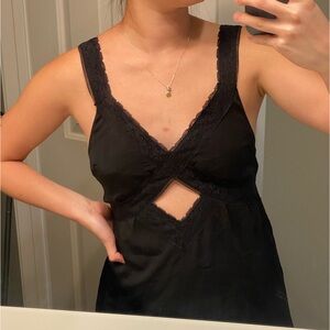 American Eagle Black Silk Mini Dress